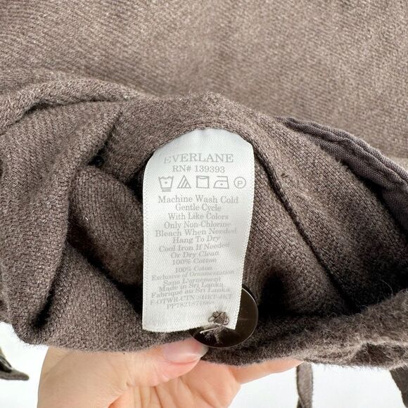 Everlane Oversized Shirt Jacket Shacket Button Down Dark Brown Women's XS - Picture 6 of 6